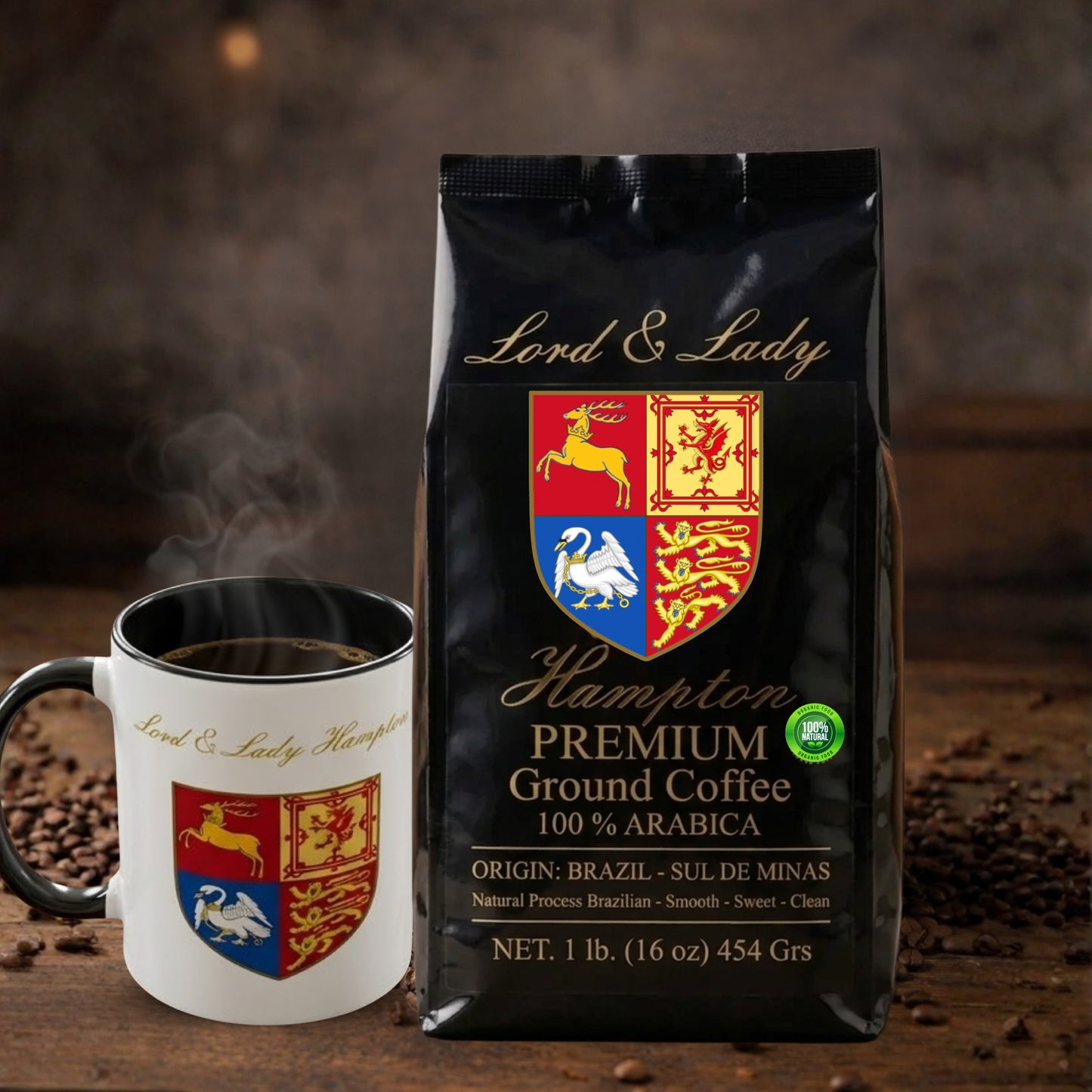 Lord & Lady Hampton 100% Arabica Ground Coffee Organic