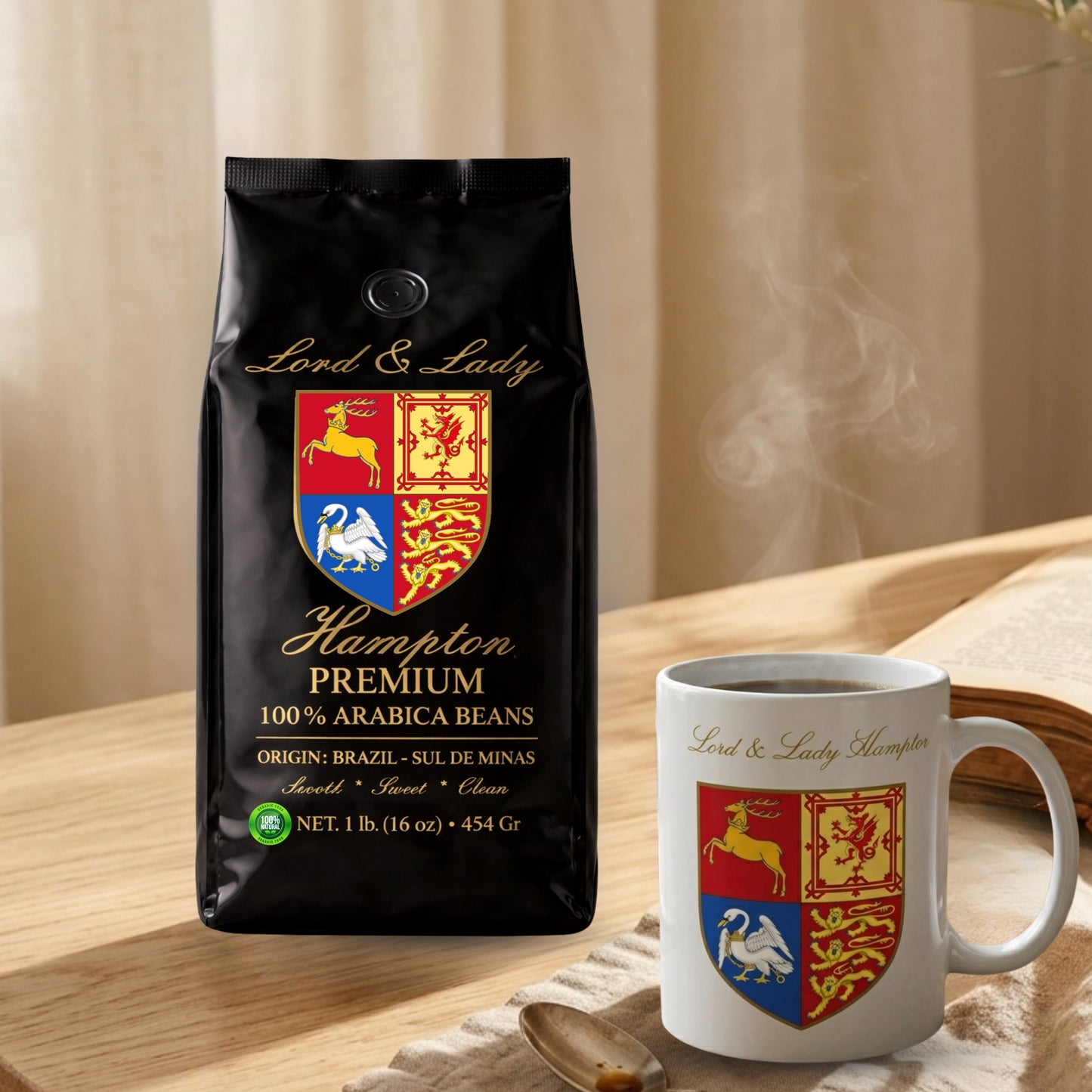 Lord & Lady Hampton Premium 100% Arabica Beans Organic